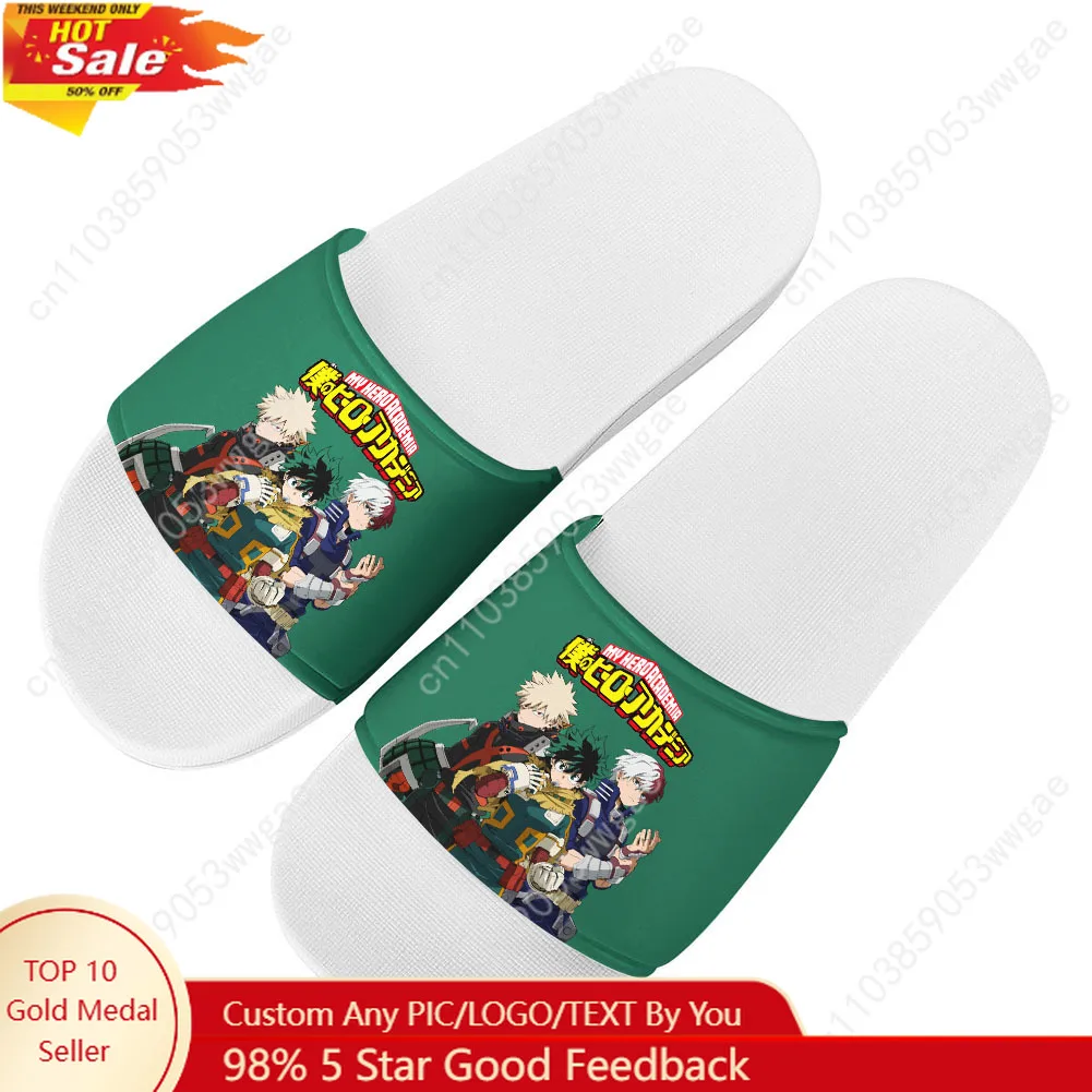 

My Hero Academia Sandals Home Slippers Water Shoes Mens Womens Teenagers Sandal Bathroom Beach Pool Custom Made Summer Slippers