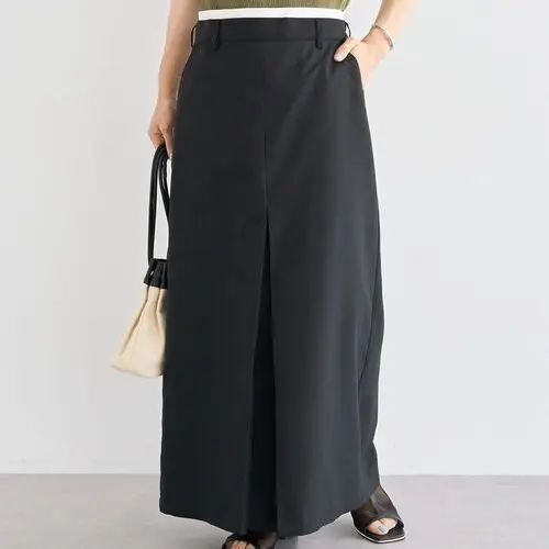 

Ele High Waist Long Commute Skirt Women's High Waist Polyester Fiber Asymmetrical Hemline Casual Sle Faion Design