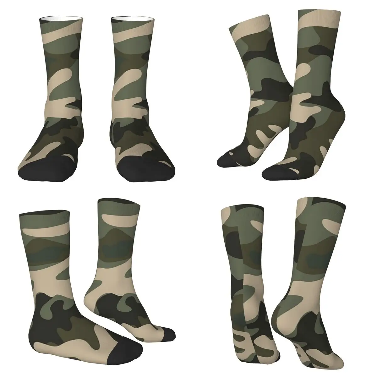 

Camo Classic Earth Toned Pattern Socks Harajuku Sweat Absorbing Stockings All Season Long Socks for Unisex Valentine's Day Gifts