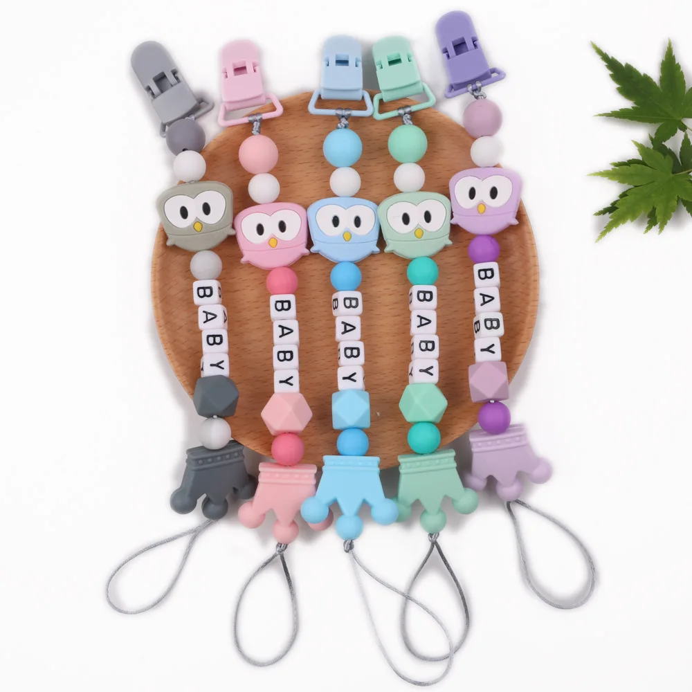 Baby Pacifier Clips Silicone Pacifier Chains Handmade Toddler Teether Teething Chain Nipple Clip Chew Toys