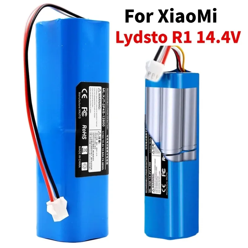 หุ่นยนต์ดูดฝุ่น R1แบตเตอรี่แพค12800mAh สำหรับ Xiaomi lydsto R1 viomi S9 roidmi EVE PLUS ชาร์จซ้ำได้