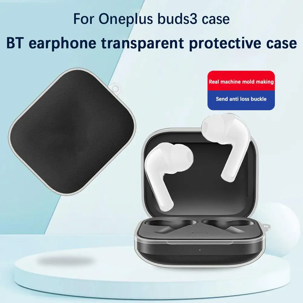 1set For Oneplus Buds 3 Shock-absorbing Anti-fall Soft Skin-friendly Soft Transparent Material Feels Skin- S1v7