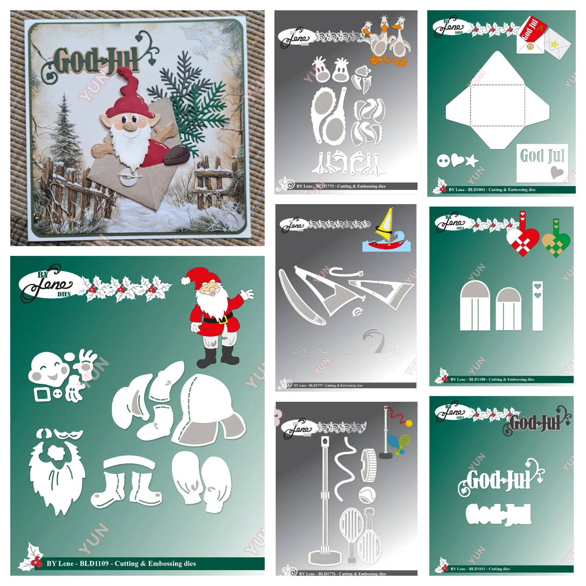 

2025 New BY Lene Cutting Embossing Dies Ducks Merry Christmas Text Santa Claus Accessories Die DIY Scrapbooking Diary Card Mold