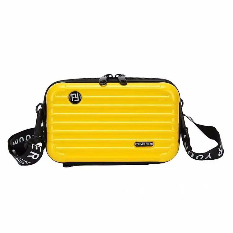 Women's Hard Shell Cosmetic Bag Mini Crossbody Wash Bag Solid Color Storage Small Square Box Evening Travel Plum Bag