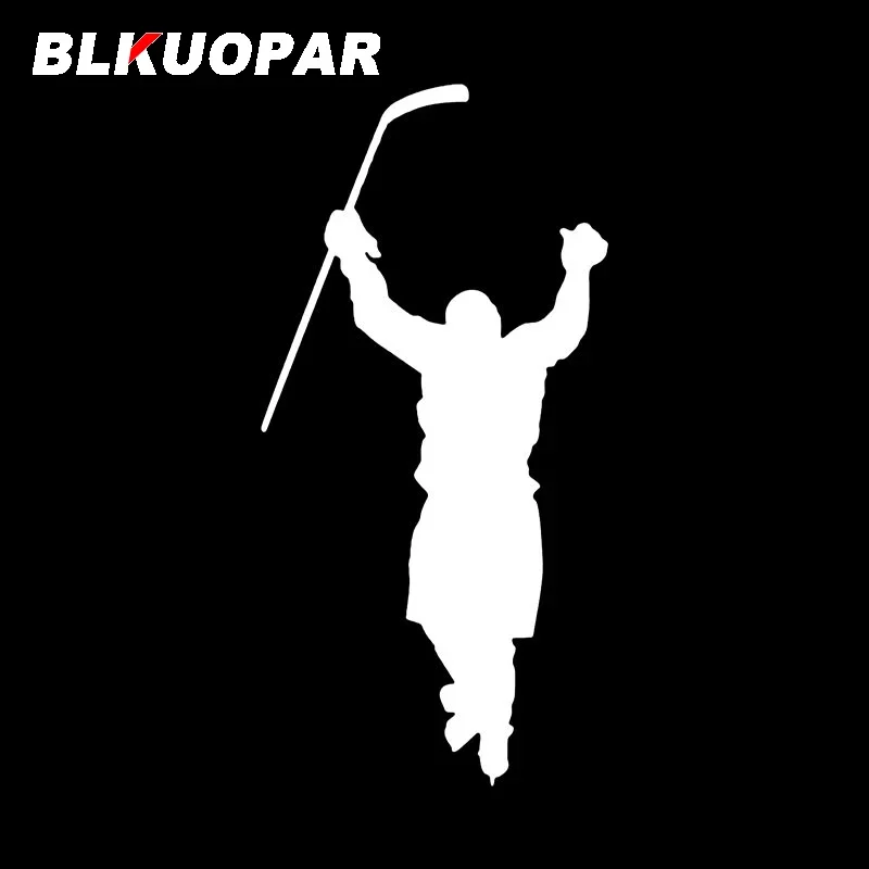 BLKUOPAR Interesting Hockey Player Car Stickers Vinyl Car Wrap Deacl Die-cut Reflective Decorative Accessories Sunscreen Bumper