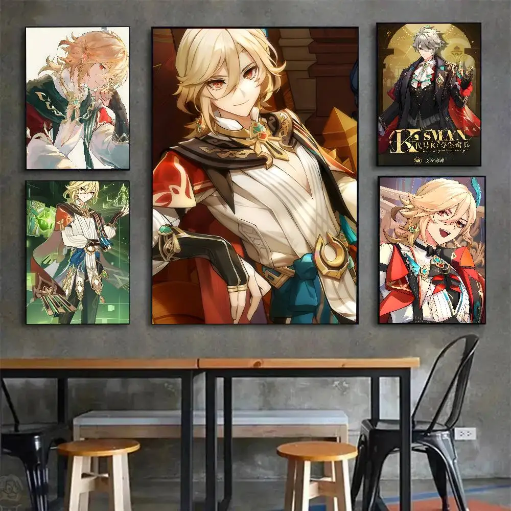 جينشين إمباكت كافيه الهيثم ملصق فني ذاتي اللصق ملصق مضاد للمياه مقهى ديكور جدران غرفة النوم #3