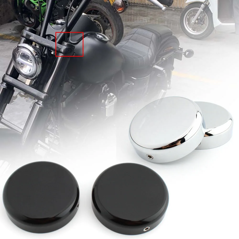 

Chrome/BLACK UPPER FORK CAPS FOR HARLEY SOFTAIL STREET BOB Breakout FXSB FXBB Model