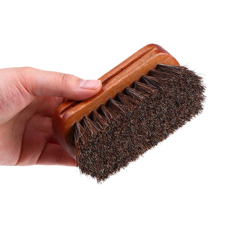 Furniture Apparel Bag Shine Polishing Brush Auto Wash Accessories Horsehair Leather Textile Cleaning Brush For Car Interior