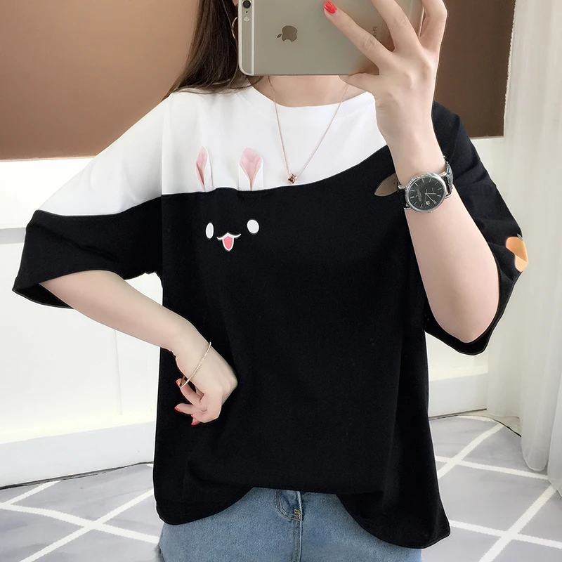 Korean Version Sweet Short Sleeved T-shirt for Women\'s Summer New Loose Slimming Casual Fashion Age Reducing Female Top