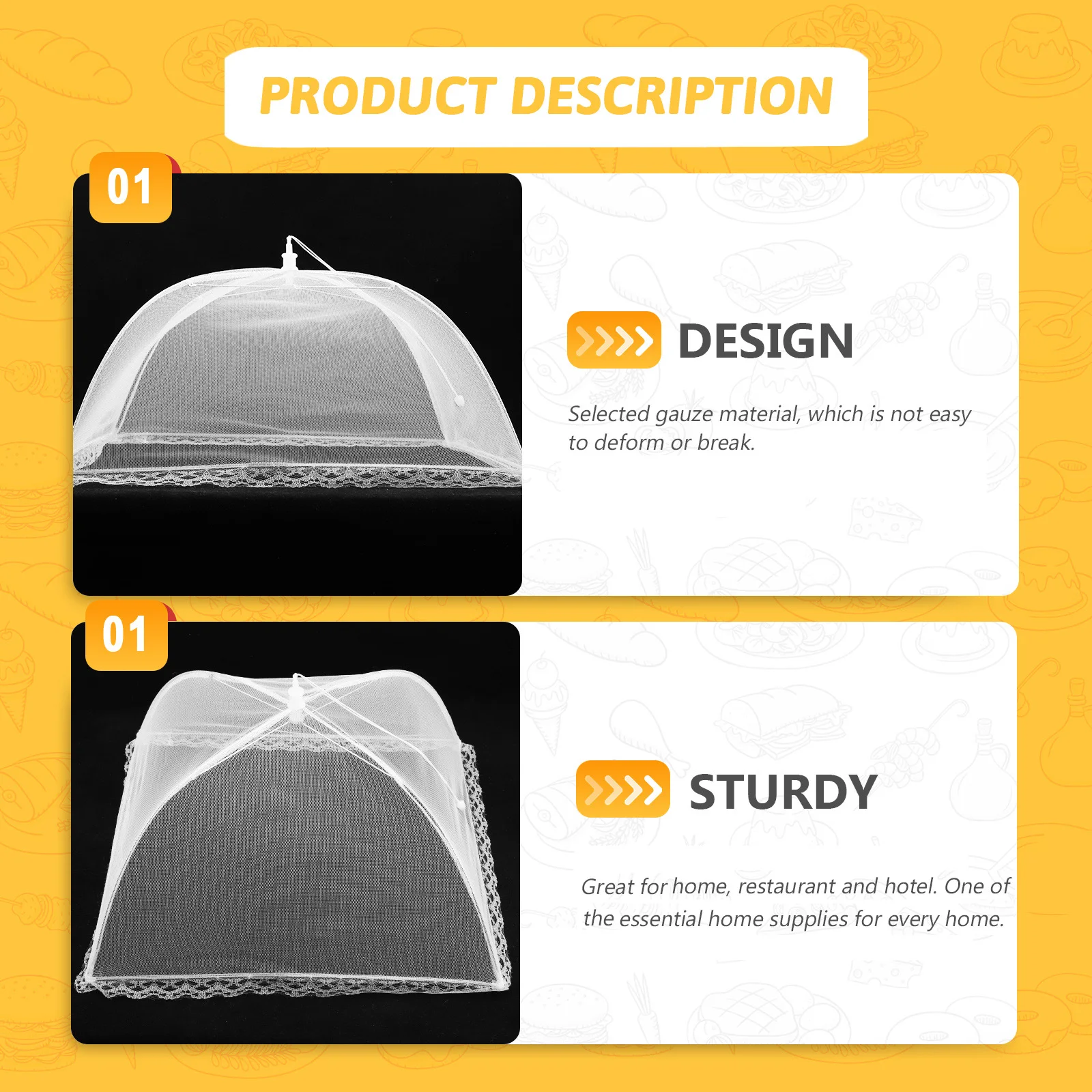

Anti Mosquito Food Cover Camping Picnic Mesh Tent Protector for Vegetables Outdoor Insect Proof Net Smooth Edges
