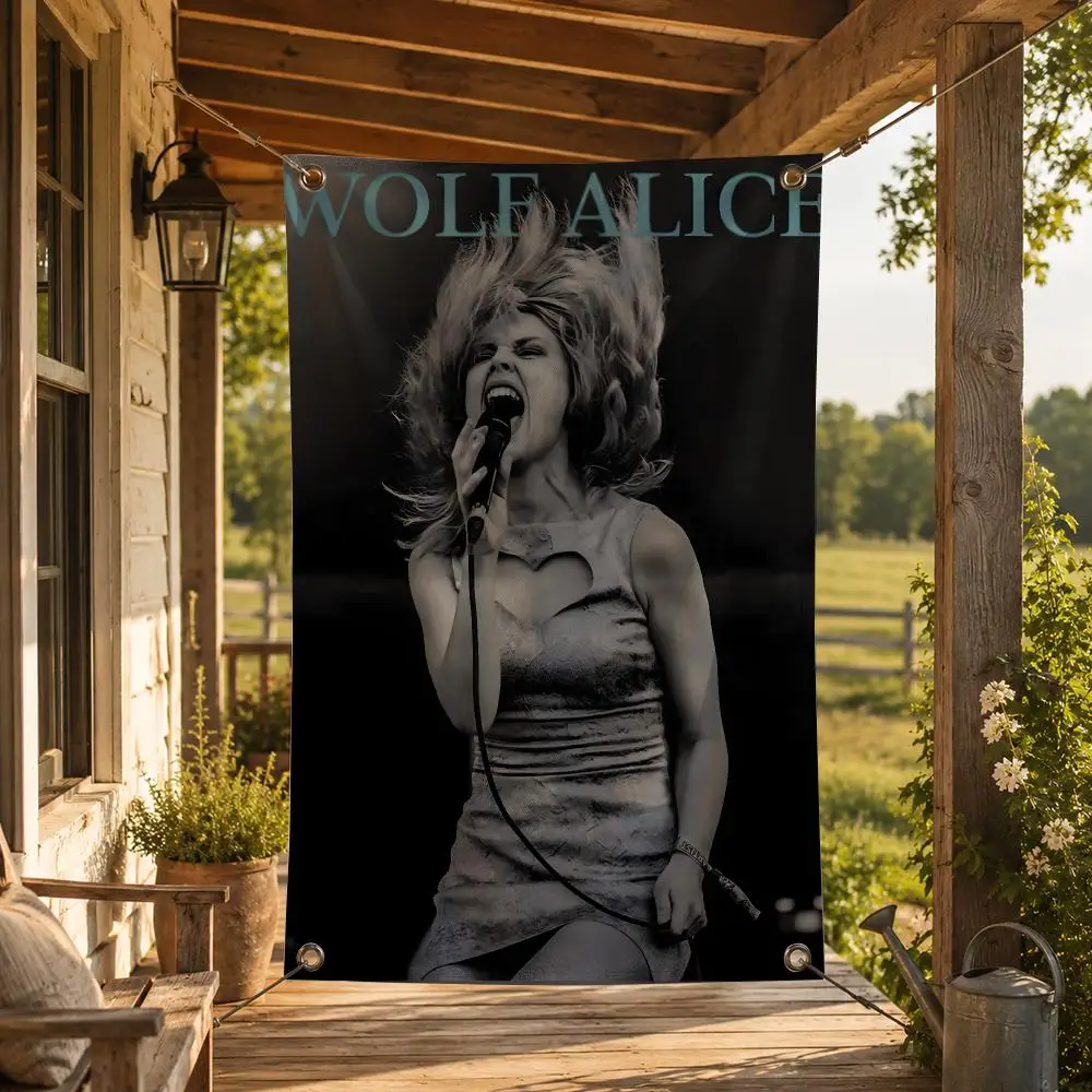 Band W-Wolf Alice Flags Decorative Flag Banner for Indoor Outdoor Wall Garden Yard Porch Patio Home Party Decor