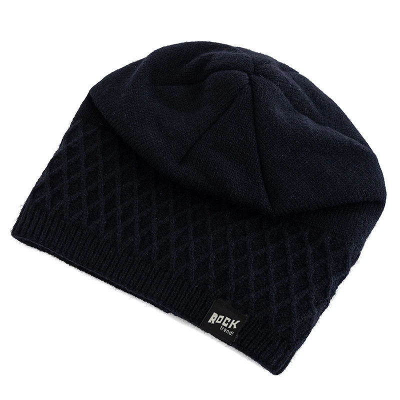 New Unisex Beanie Hat Plush Fleece Warm Cap Rock Letter Soft Winter Hat For Men Women Outdoor Thicken Ski Sports Knitted Hat