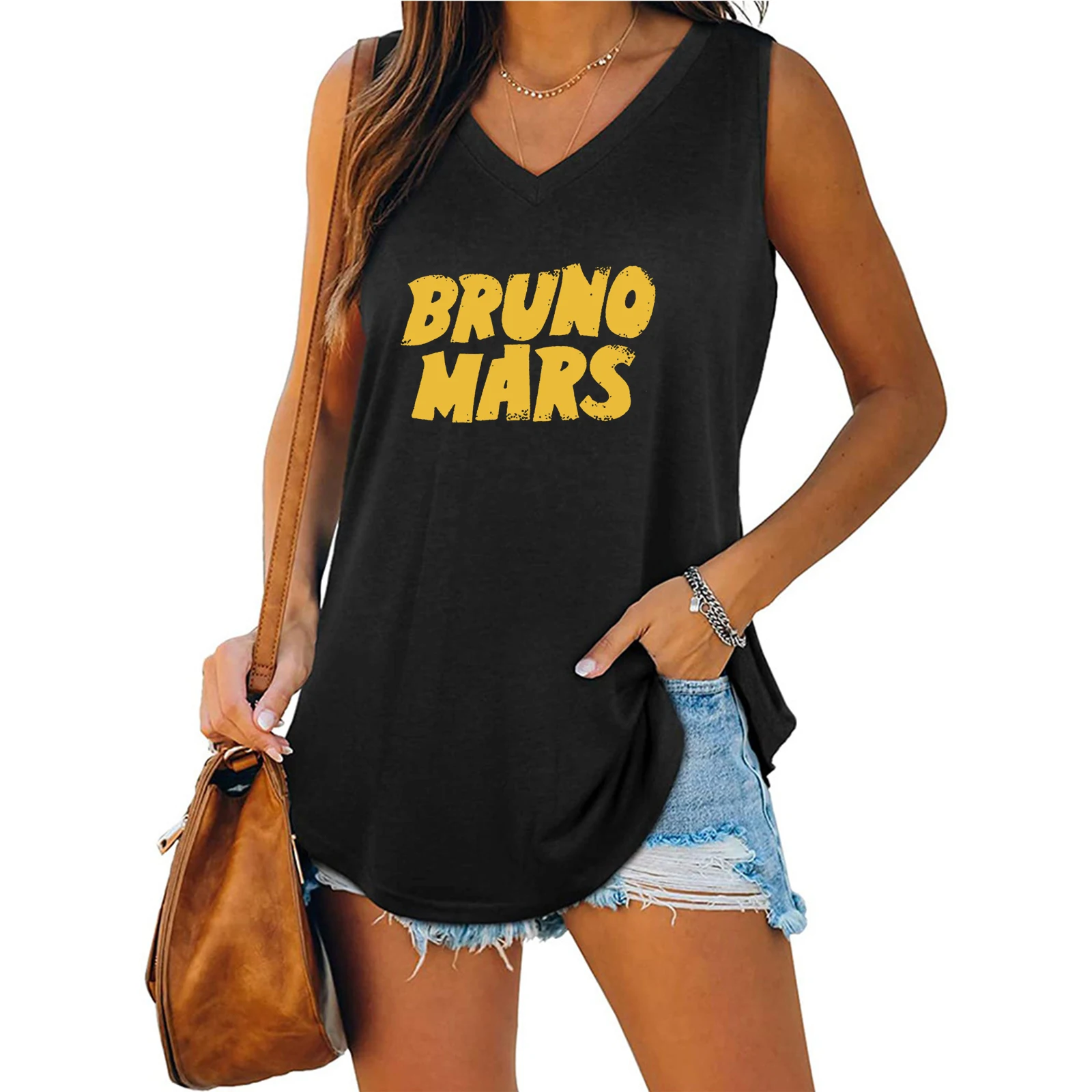 Bruno Mars Doo-Wops & Hooligans 2024 Sleeveless T-shirt Women Summer T-Shirt Tank Tops Vest Casual Music Fans Gift T-Shirt