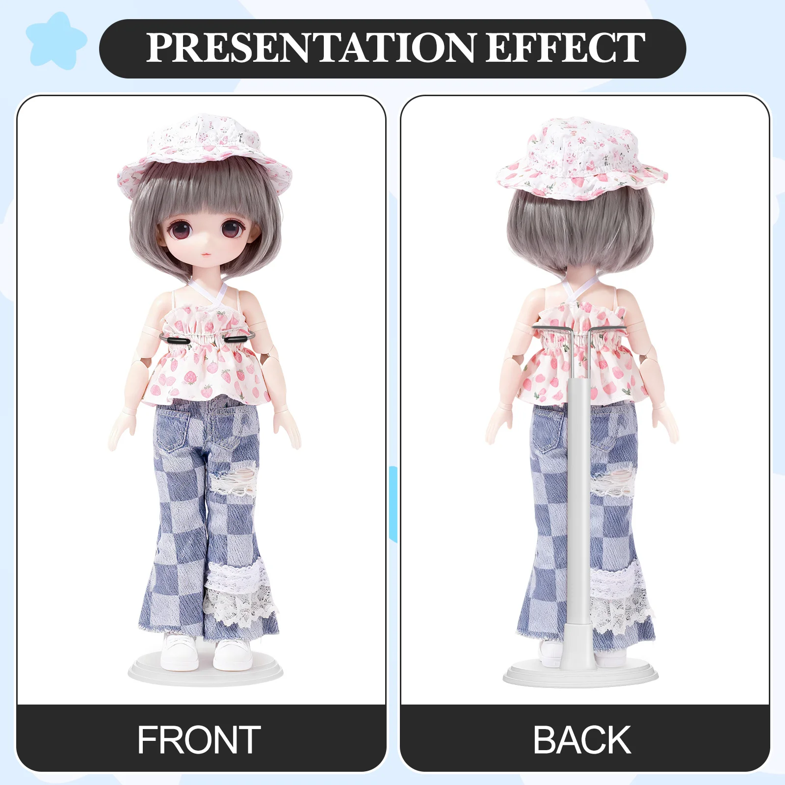 4-teilige Stehhalterung für Figuren, einfach zu tragen, Präsentationsständer für Kuscheltiere, platzsparendes Dekor, weißer kreativer Ständer