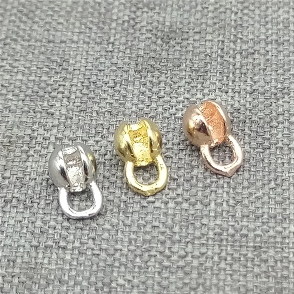 Crimp Cover End Beads in 925 Sterling Silver with Rhodium or Gold Plating for Bracelet and Necklace Making