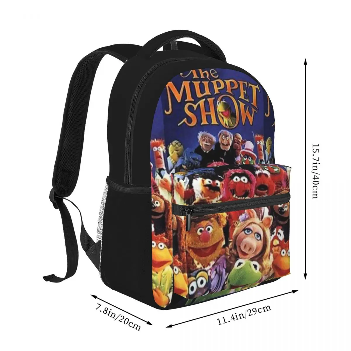 Sac à dos The M-Muppets Show, vintage, rétro, TV, nouvelle mode, grande capacité, étanche, filles, garçons, sac d'école pour ordinateur portable, 16 pouces