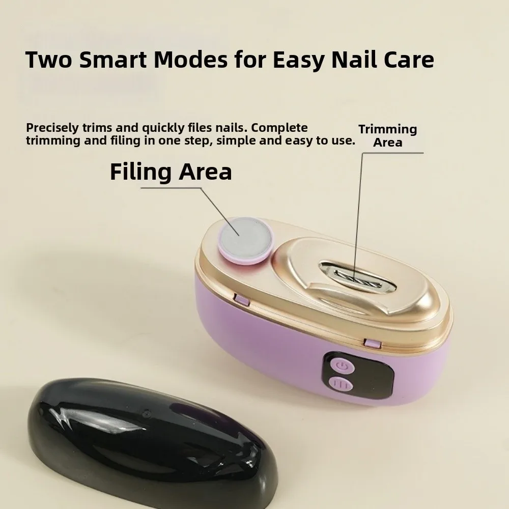 With LED Electric Nail Clipper Digital Display Safe Design Automatic Nail Trimmer Low Noise Rechargeable Nail Polisher 4