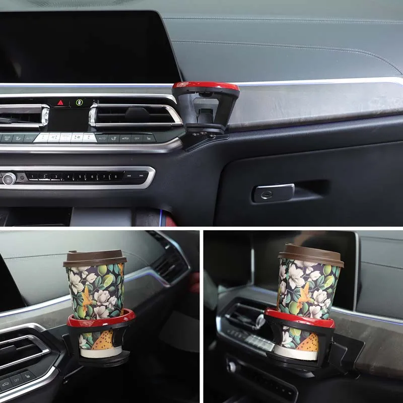 

Suetlcoity для BMW X5 X6 G05 G06 2019-2022 ABS черный автомобильный центральная консоль, боковой держатель для чашки с водой, аксессуары для интерьера автомобиля