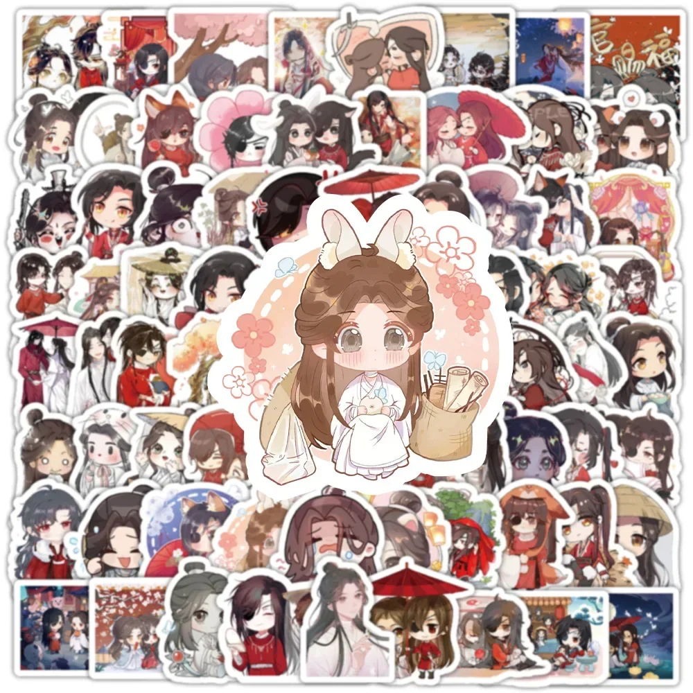 50/103pcs Heaven Blessing Funny Anime Stickers Tian Guan Ci Fu Hua Cheng Xie Lian Cosplay Label Sticker Decor Gifts