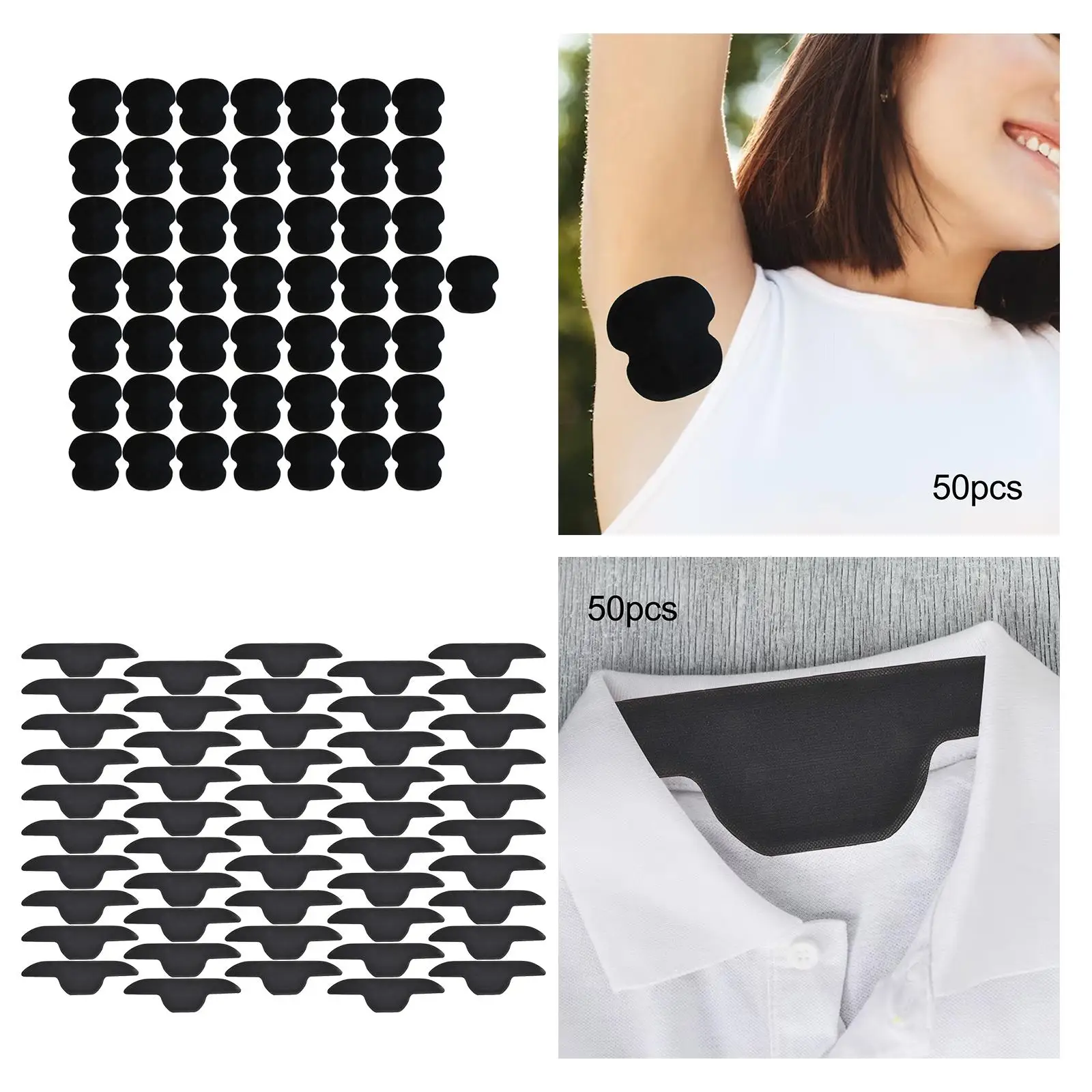 50 Pieces Sweat Pads/ / Anti Perspiration Non Woven Fabric/ Sticky for Women Men
