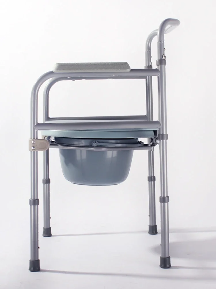 

Foldable High Carbon Steel Potty Seat Height Adjustable Stool Basin Barrel Adult Commode Chair