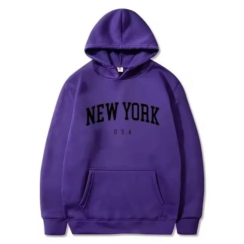 New men women\'s New York American City Hoodie fashion letter printed graphic sweatshirt loose casual Harajuku hoodie sportswear