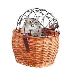 Wicker Bike Basket, Pet Carrier for Bicycle, Rattan Bicycle Basket, Bike Basket for Small Dogs, Cat Pet Carrier Basket,