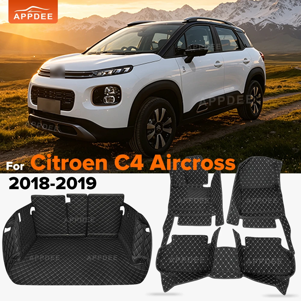 Custom Leather For Citroen C4 Aircross (5-Seat) 2018-2019 Car Floor Mat Cargo Liner Trunk Mat Car Interior Accessories
