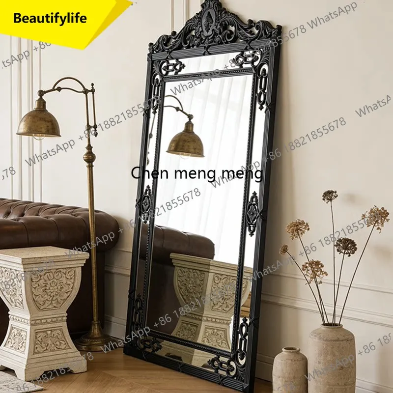 a17 French wedding clothing store full-body mirror American home carved full-length mirror European-style villa