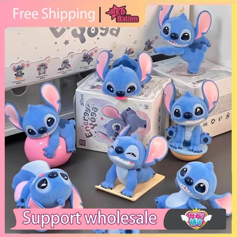 

TOPTOY Disney Stitch Blind Box Energy Yoga Series Flocked Mystery Box Cartoon Doll Figures Desktop Ornament Chrisrmas Gift Toy