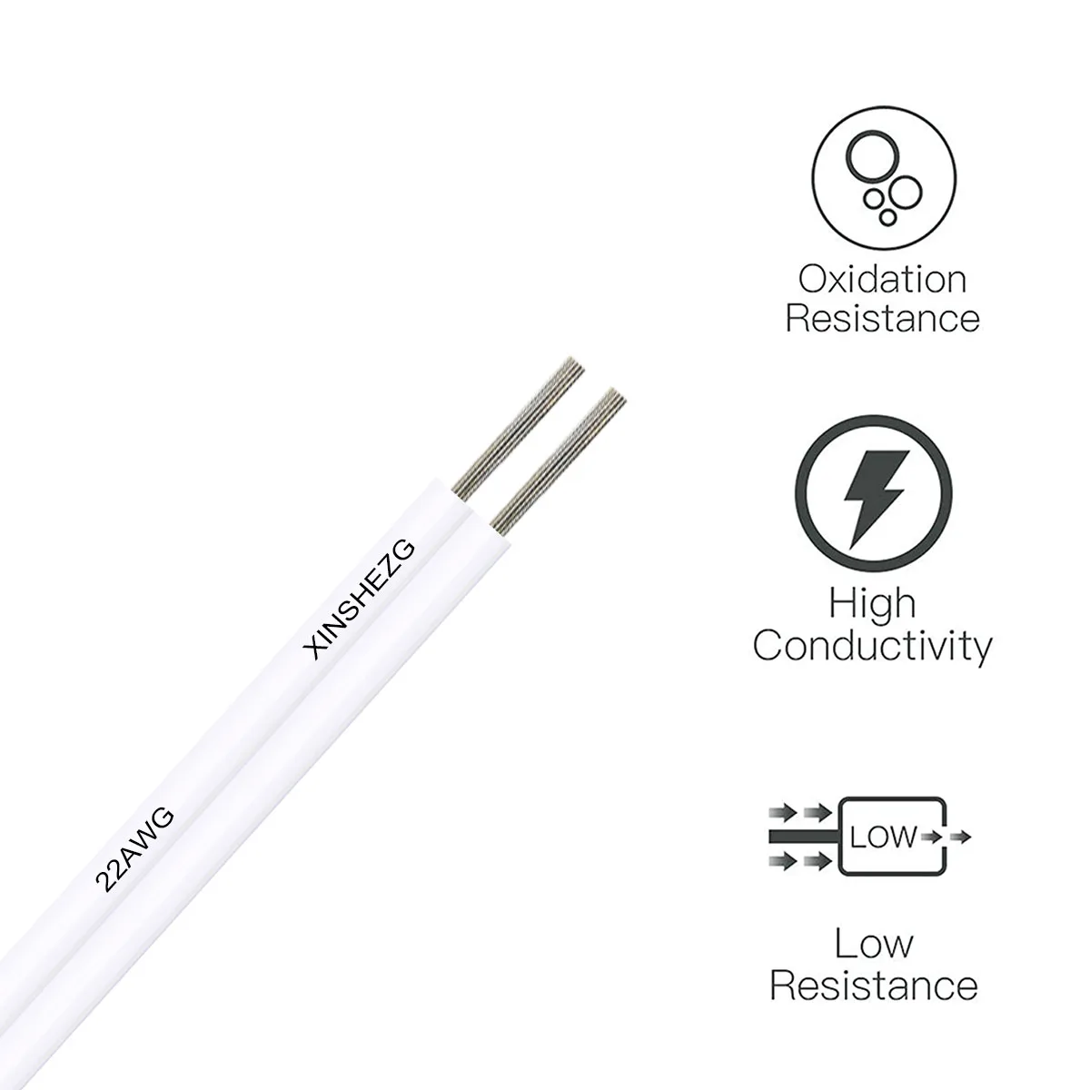 2Pin Electrical Cable 22/20/18AWG 3/5/10/20/30/50/100m Flexible LED Extension Wire For LED Light Strip Doorbell Lamps Bulbs DIY