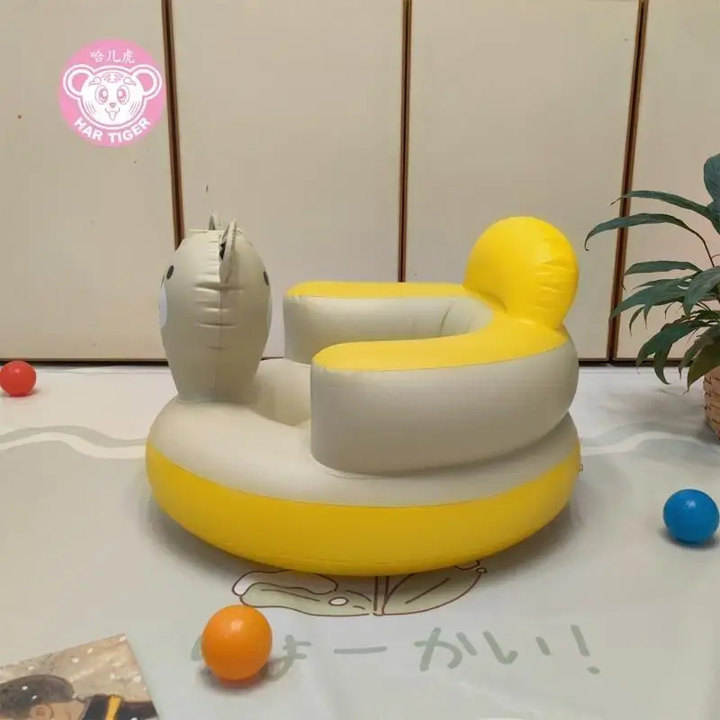 مقعد قابل للنفخ لممارسة الجلوس على الأطفال، خفيف الوزن ومدمج، كرسي PVC قابل للطي، أريكة قابلة للطي للرضع فوق 6 أشهر 24BE #4