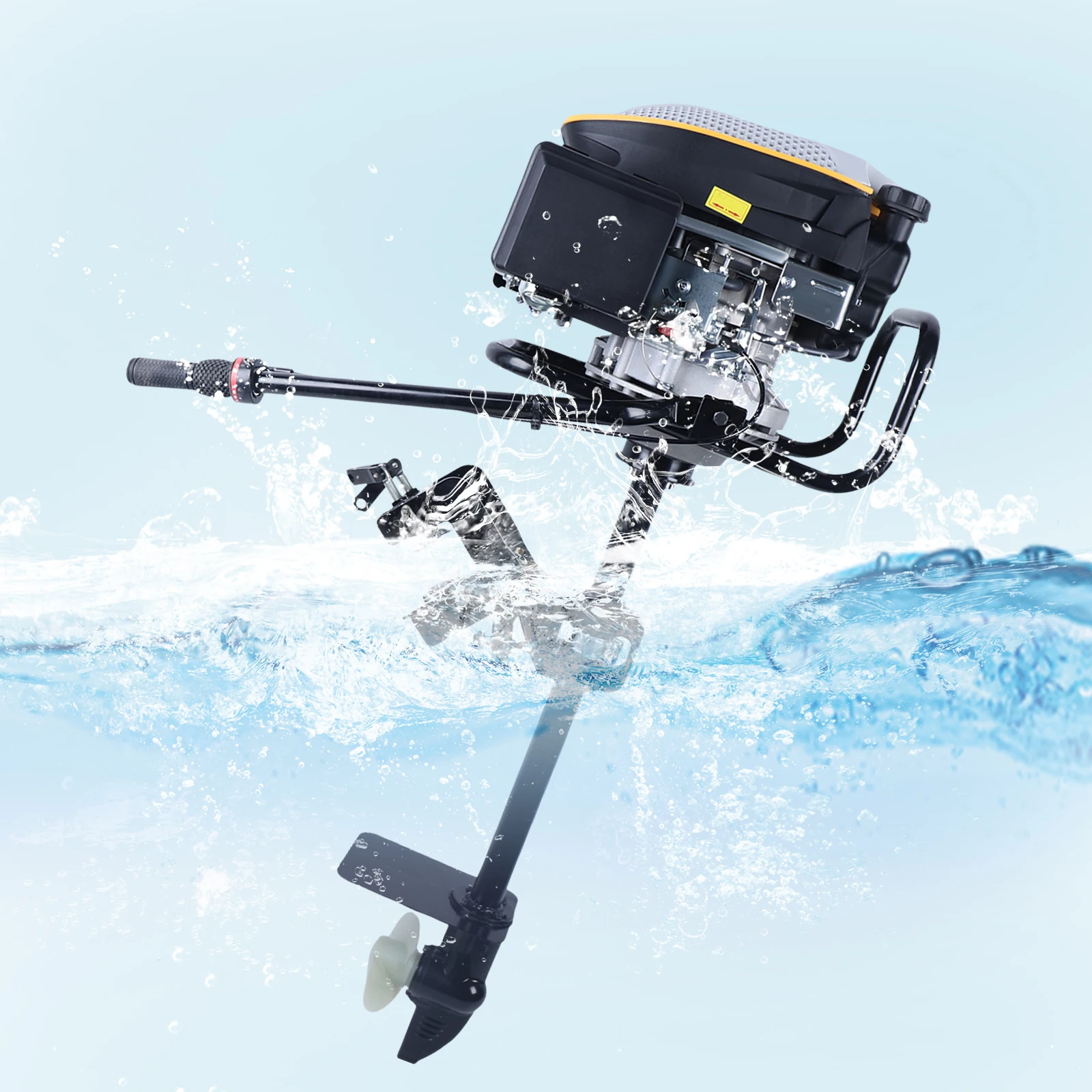 4.3kw Aluminum Alloy Boats Outboard Motor 4-Stroke OHV 9HP 3800r/min 15km/h 225CC Outboard Engine TCI Ignition Low Consumption