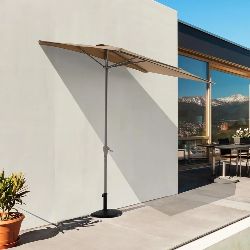 7.5’by 4’Half Rectangular Outdoor Patio Umbrella, Customized