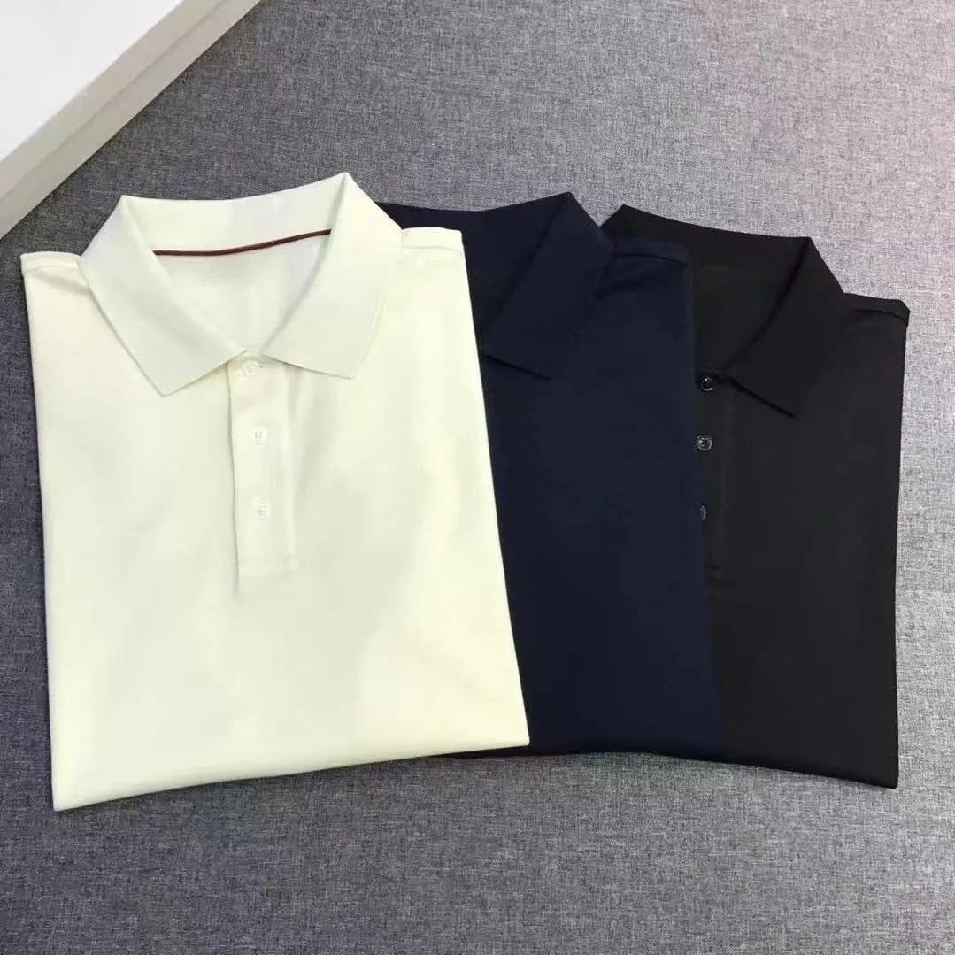 

Italian summer casual BC mulberry silk blended short-sleeved gentleman lapel polo shirt