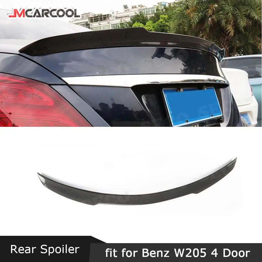 

JMCARCOOLFor Mercedes Benz W205 Spoiler C180 C200 C63 4 door 2015-2019 Real Carbon Fiber Car Rear Spoiler FRP Boot Lid Wings