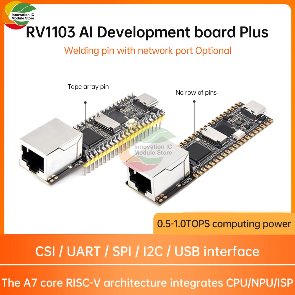 LuckFox Pico Plus RV1103 Linux Micro Development Board Integrates ARM Cortex-A7/RISC-V MCU/NPU/ISP Processors With Ethernet Port