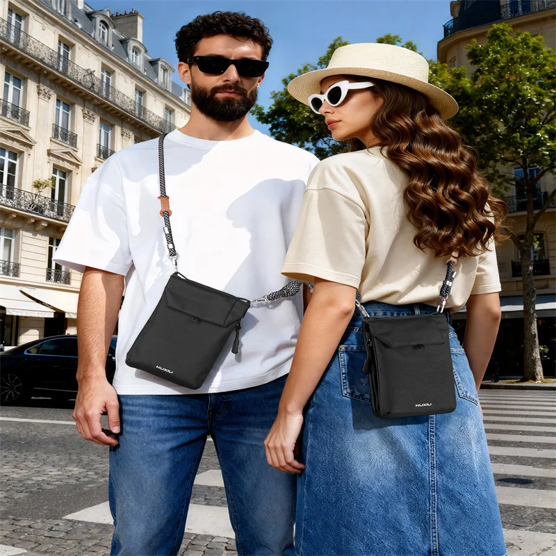 Wodoodporna nylonowa torebka na telefon KUXIU, mała torba crossbody do podróży, przegródki na karty ARFID chroniące przed kradzieżą, wielofunkcyjna torebka na telefon komórkowy. — zdjęcie produktu 6