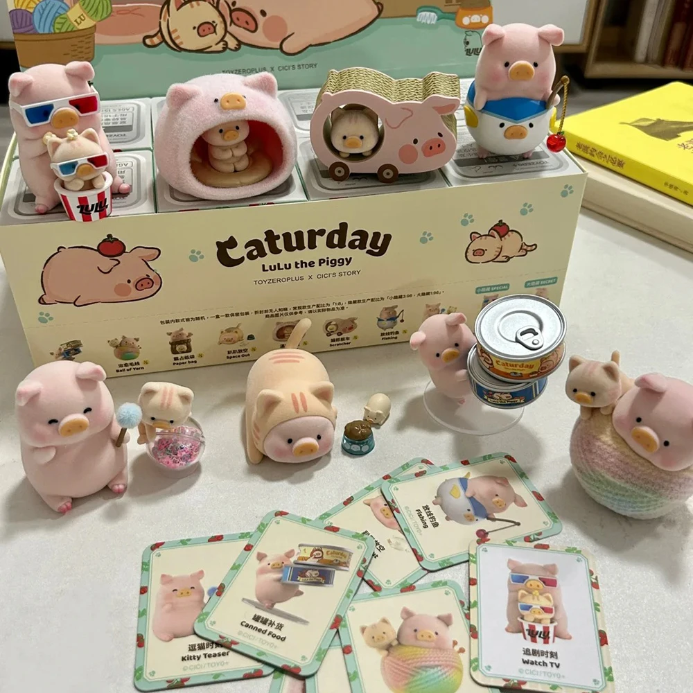 

Lulu the Piggy Caturday Classic Series V3 слепая коробка — флокирующийся орнамент ручной работы, милая декоративная коллекционная модная игрушка
