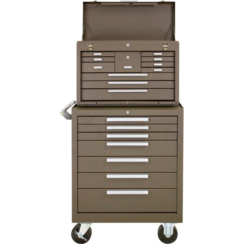 Brown 7 Drawers Rolling Tool Cabinet With Detachable Top Toolbox Tool Box For Garage Workshop