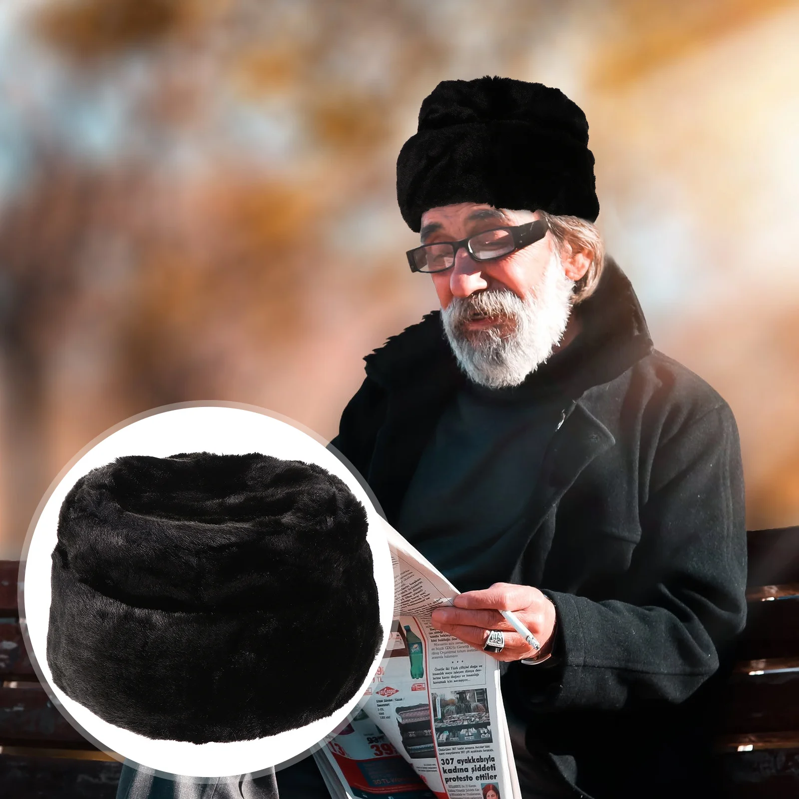 

Winter Cotton Hat Faux Cap For Elderly Warm Headwear Soft Winter Faux Hat Skin-Friendly Long-Lasting Cold Weather