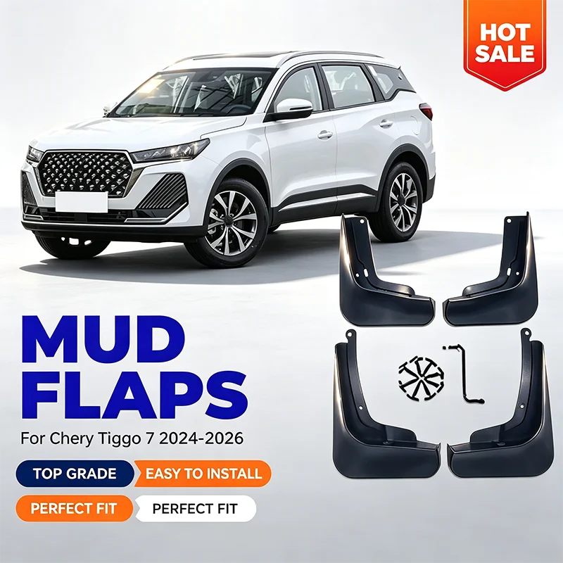 For Chery Tiggo 7 2024-2026 4PCS Mud Flaps Splash Guards Front Rear Fender Mudguards Exterior Protection