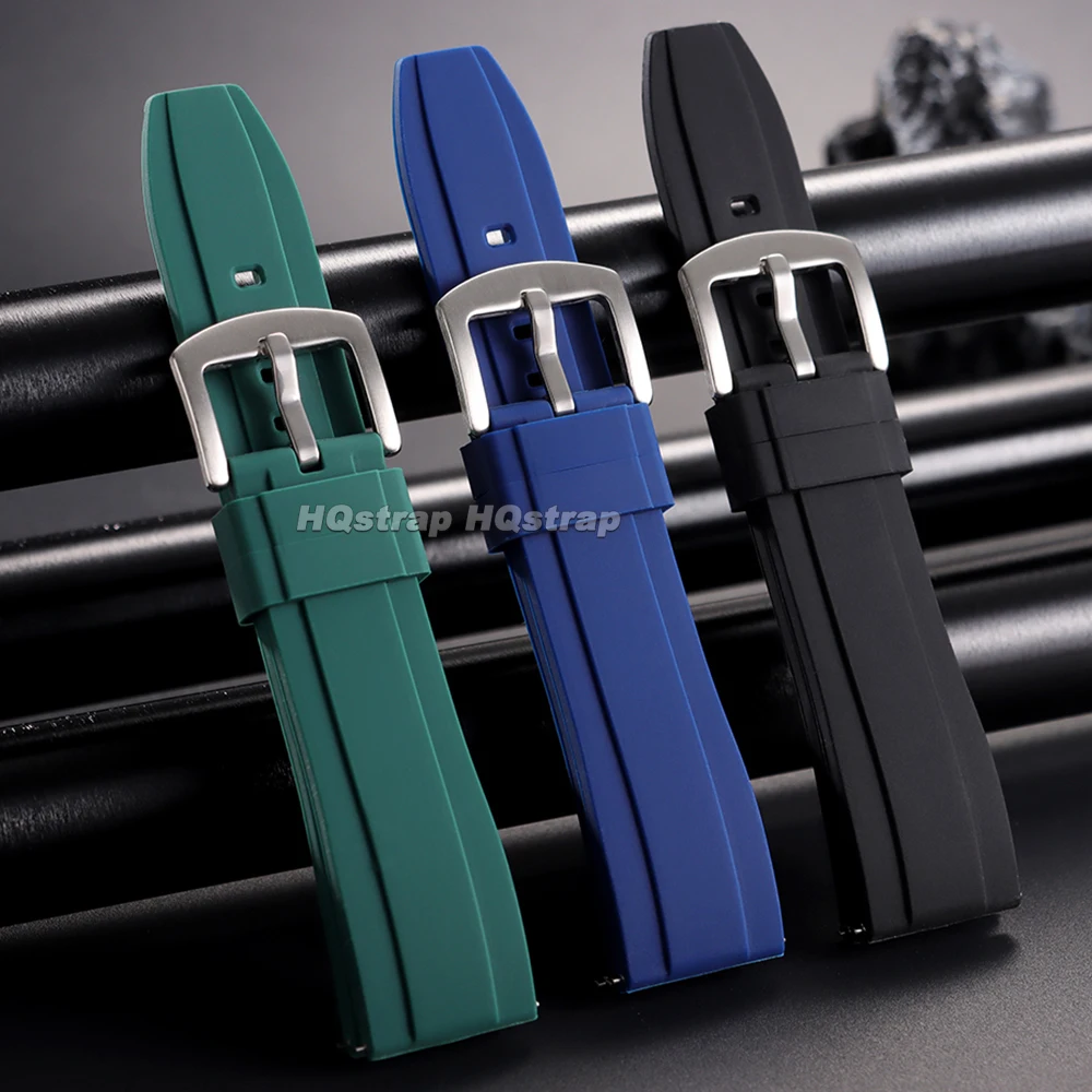 Silicone Watch Strap 20mm 22mm Quick Release Rubber Watchband Black Blue Universal Wristband Waterproof Belt Sport Soft Bracelet