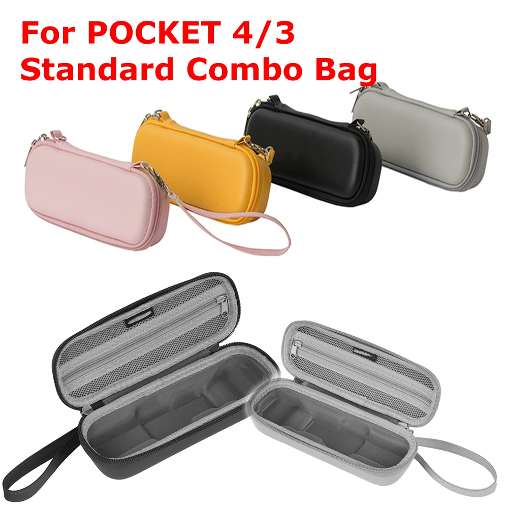 

Leather Storage Bag for DJI Osmo Pocket 4/3 Shockproof Carrying Case with Lanyard & Carabiner 4 Colors