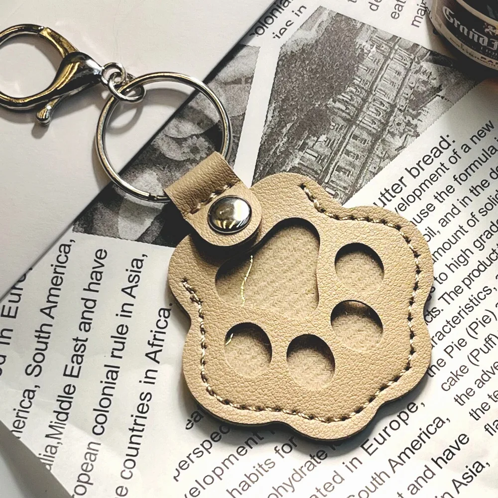Chaveiro Personalizado para Armazenamento de Pelos de Animais de Estimação, Pingente Fofo, Chaveiro Memorial com Padrão de Pata de Gato e Cachorro, em