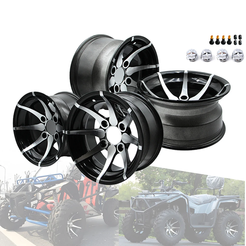 1 Set ATV 12 inch Aluminum Alloy Wheel Hub Rim 110*4 Studs For 150cc 200cc 250cc Electric Buggy UTV Quad Go Kart Golf Cart Parts
