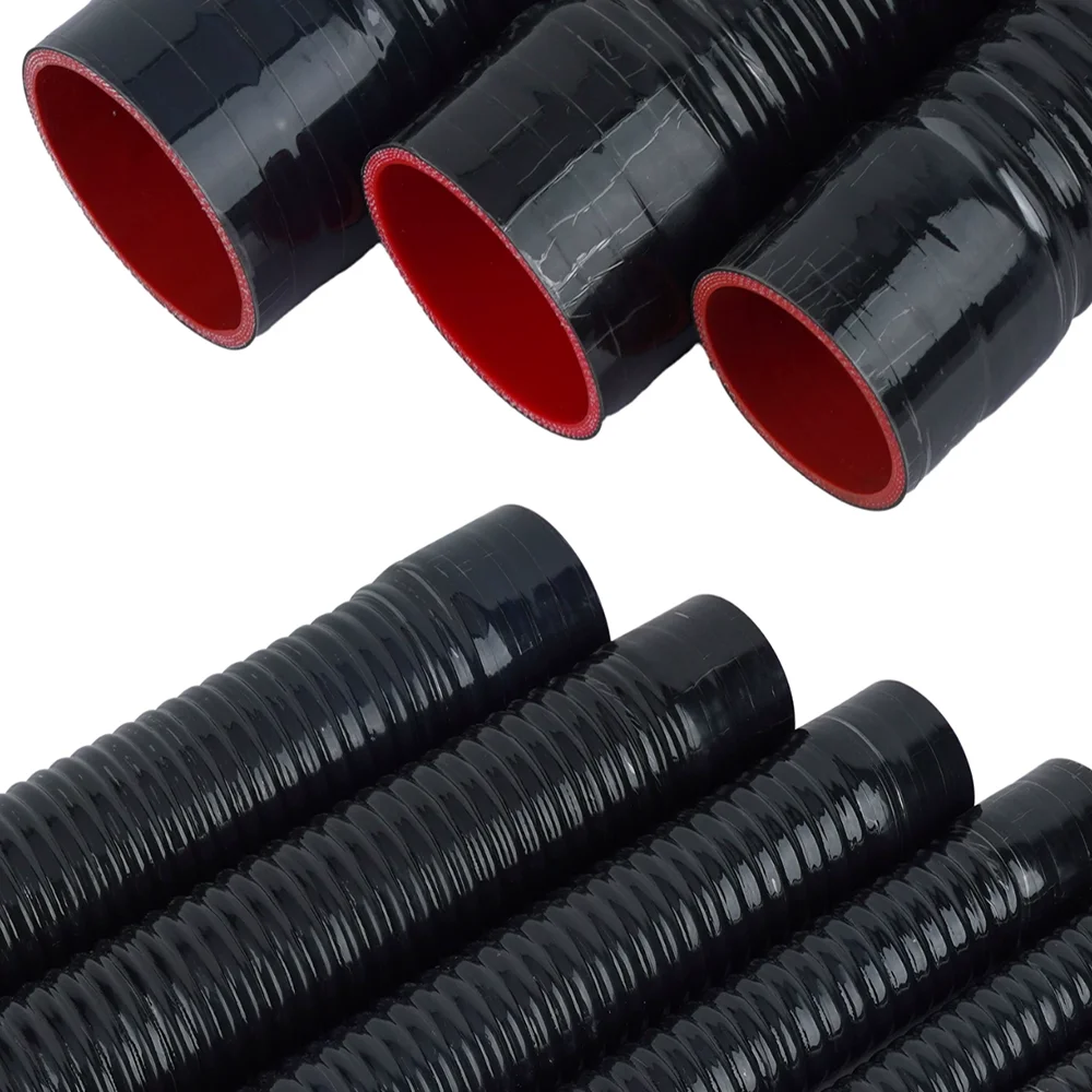 ID16-80MM Black Silicone Steel Wire Pipe, Warm Air Pipe, Coolant Pipe, High Temperature Resistant Cloth Silicone Water Pipe