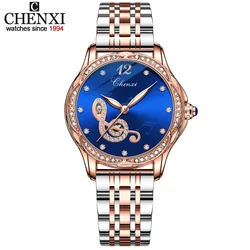 Luxury Fashion Musical Note Watch Women CHENXI Rhinestone Automatic Mechanical Wristwatches Ladies Reloj De Mujer Montre Femme