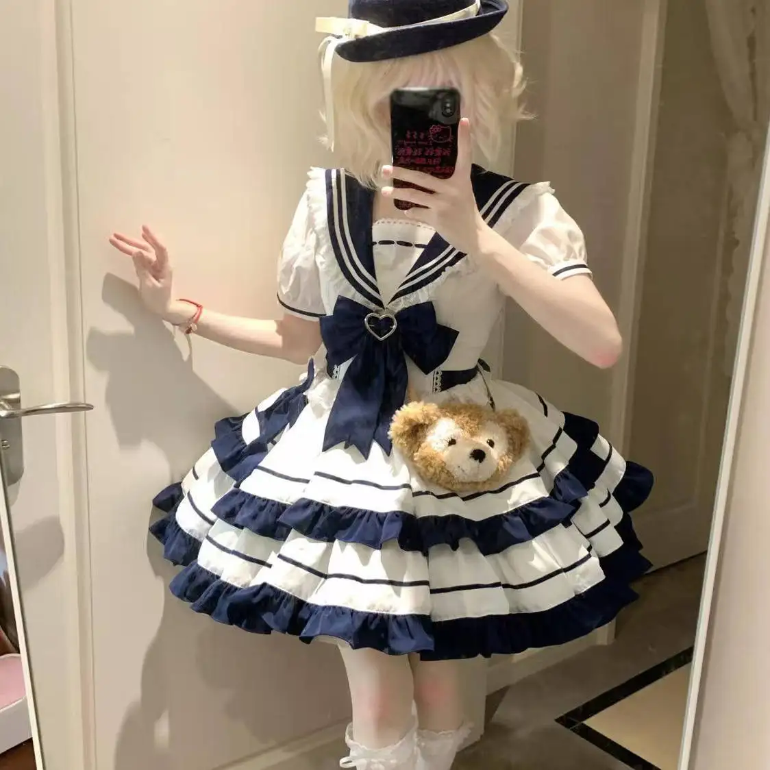 

Cute And Gentle College Style Summer Navy Style Lolita Cake Princess Dress Performance Costume Sailor Suit Jk Original Dress