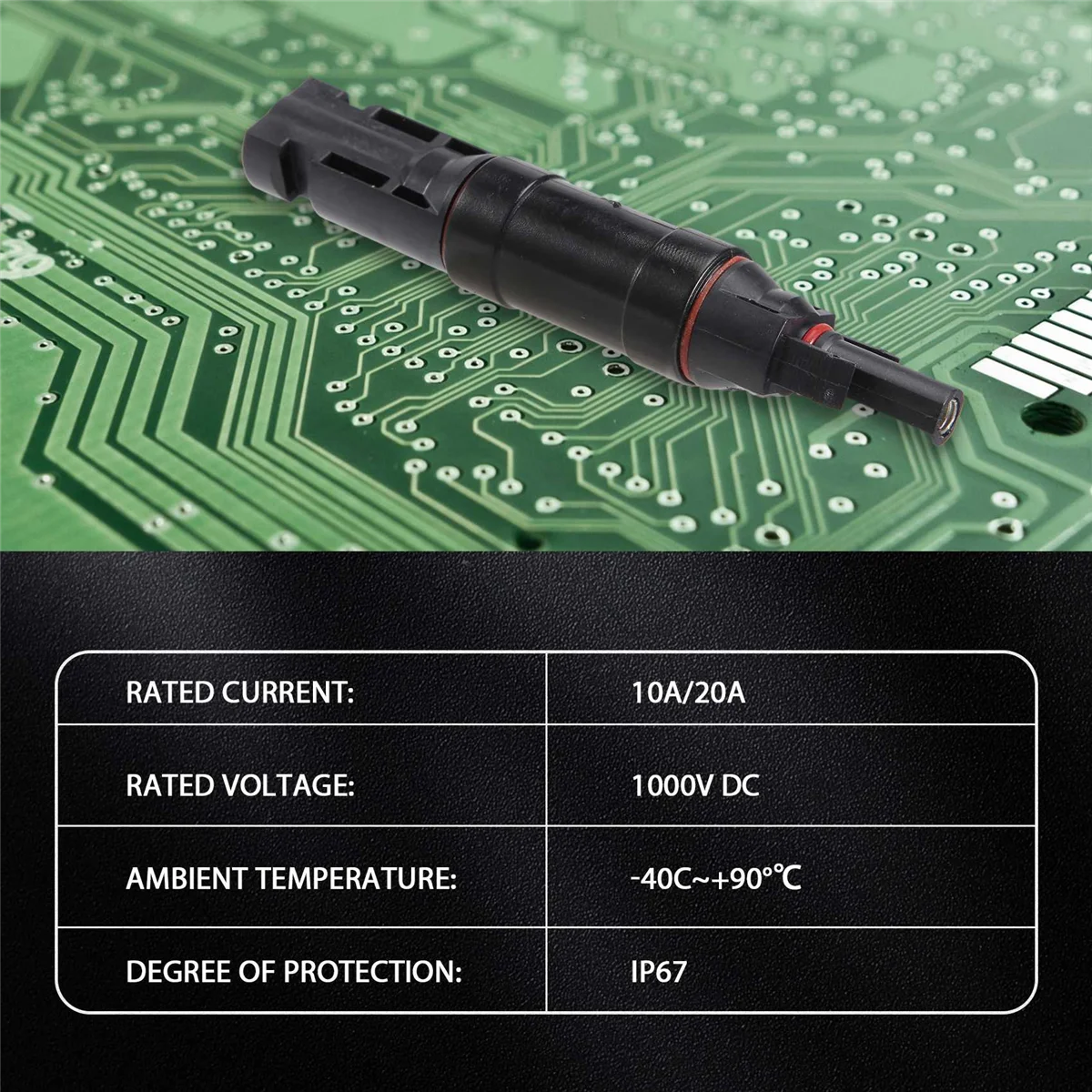 태양광 커넥터 다이오드 방수 PV 커넥터, 암수 커넥터 플러그, DC1000V 20A, IP67 PPO, 5 개